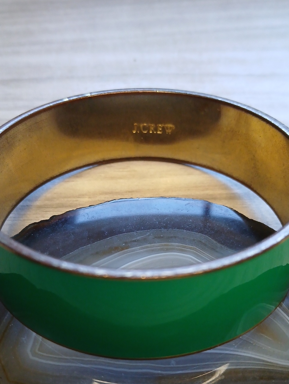 5 For $25 J. Crew Green Enamel Gold-Tone Bangle Bracelet